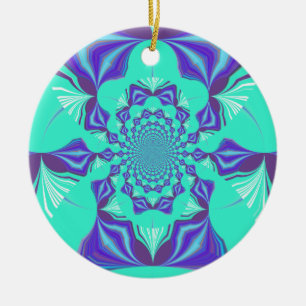 En blandning av Kaleidoscope och Mandala Art! Julgransprydnad Keramik