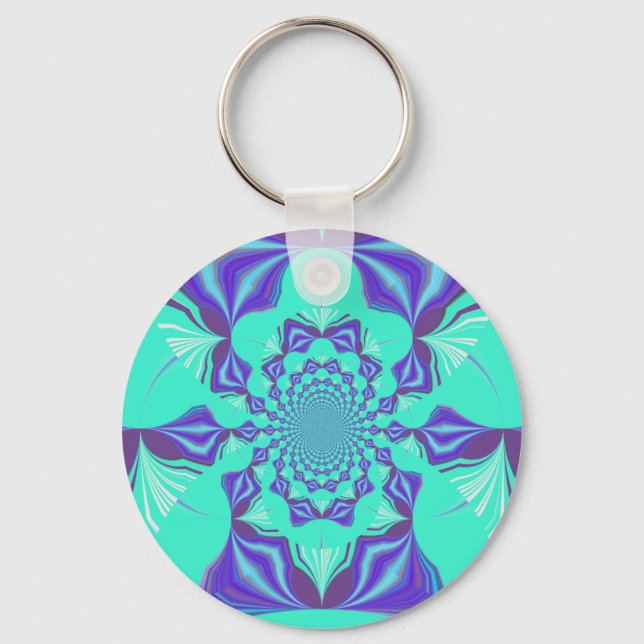 En blandning av Kaleidoscope och Mandala Art! Nyckelring (Framsida)