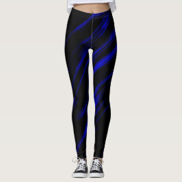 En blått görar strimmig leggings