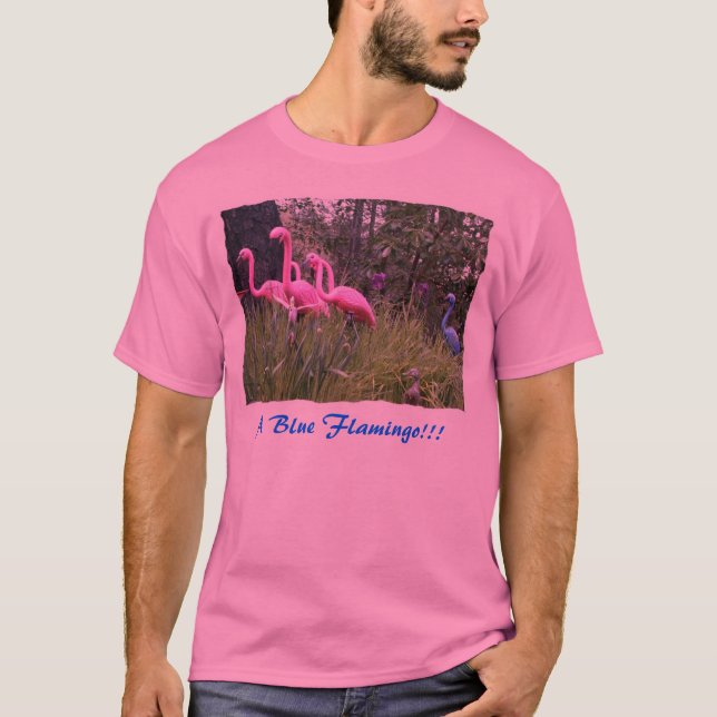 En blåttFlamingo!!! Tröja (Framsida)