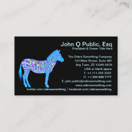 En blåttsebra pricker randar planlägger totalt visitkort