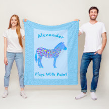 En blåttsebra pricker randar som lekar med målar