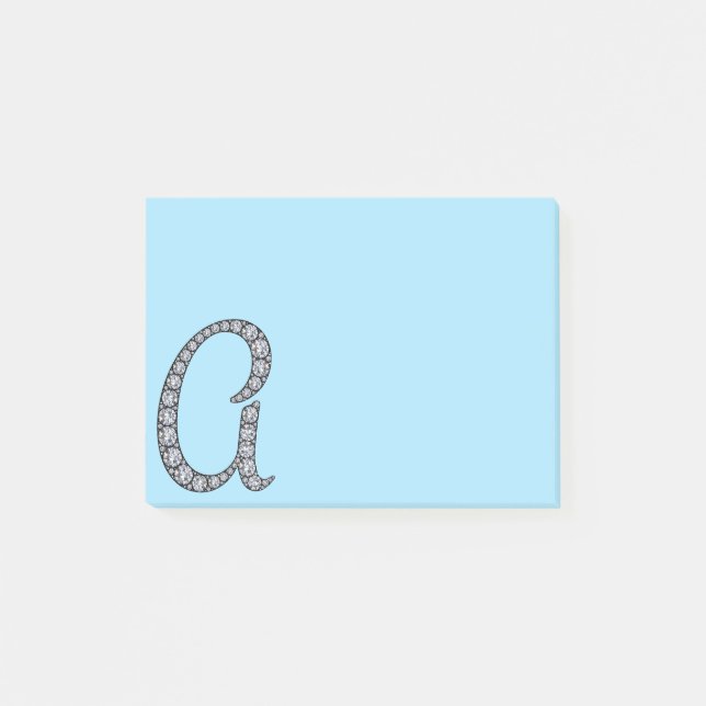 En bling anteckningsbok för Monogram Post-it Block (Framsida)