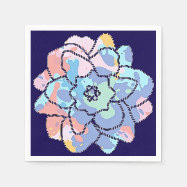 En blomma av färgfläckar pappersservett (Framsidan)