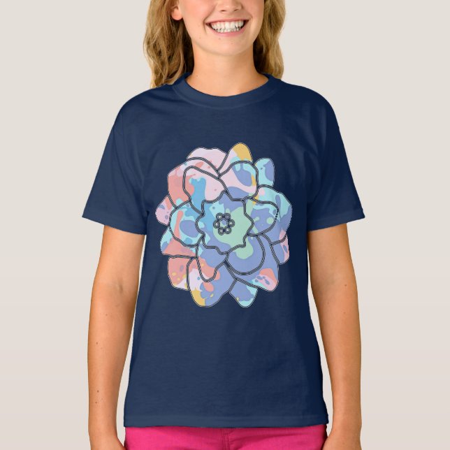 En blomma gjord av färgfläckar t shirt (Framsida)