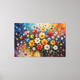 en blomma i vas canvastryck