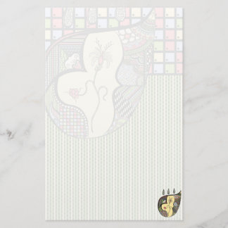 En blomma inom en mall brevpapper