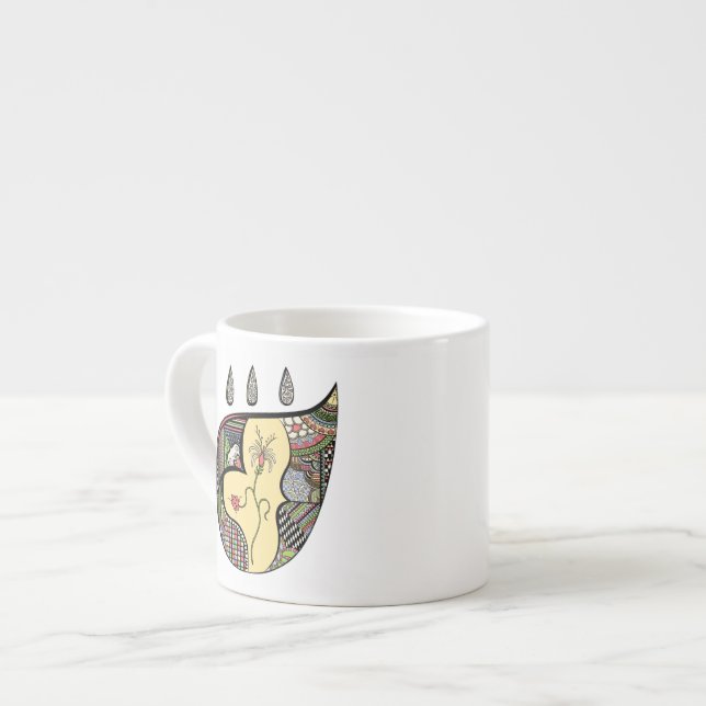 En blomma inom specialmugg espressomugg (Framsida vänster)