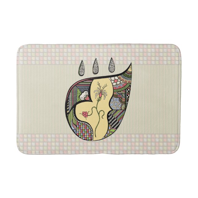 En blomma inuti badmatt badrumsmatta (Framsidan)