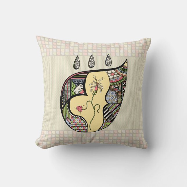 En blomma inuti fyllningen kudde (Framsida)