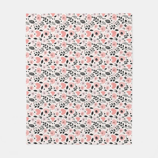 En blommande Blommar för egen glädje Fleecefilt (Framsidan)