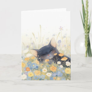 En blommig säng för en kattunge kort