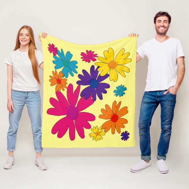 En blommigt av daisy blommor fleecefilt (På plats)