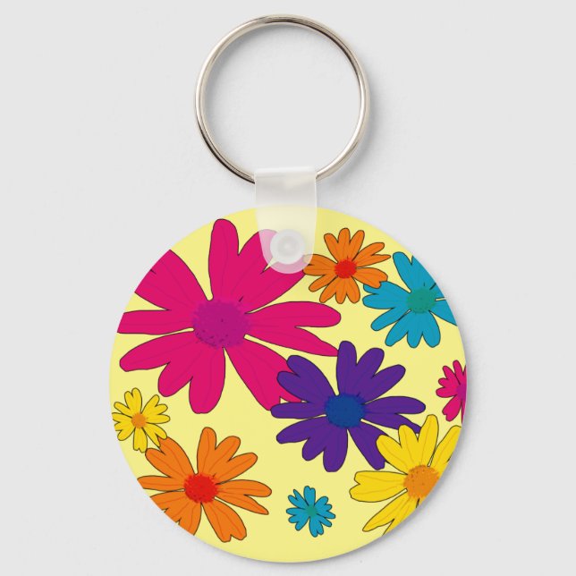 En blommigt av daisy blommor nyckelring (Framsida)