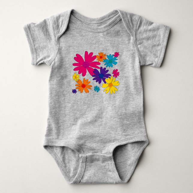 En blommigt av daisy blommor t shirt (Framsida)