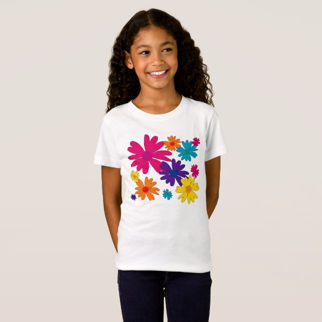 En blommigt av daisy blommor t shirt (Hel framsida)