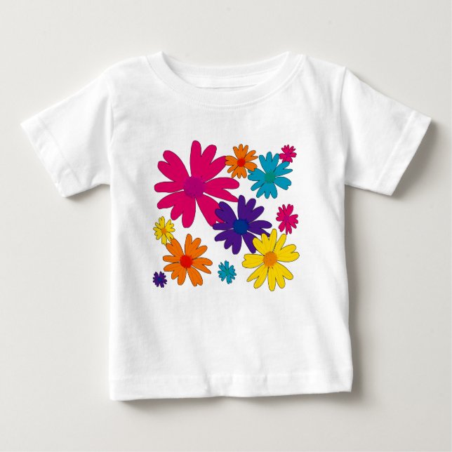 En blommigt av daisy blommor t shirt (Framsida)