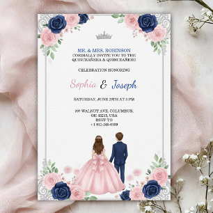 En blomsterinspirerad Quinceanera-inbjudan Inbjudningar