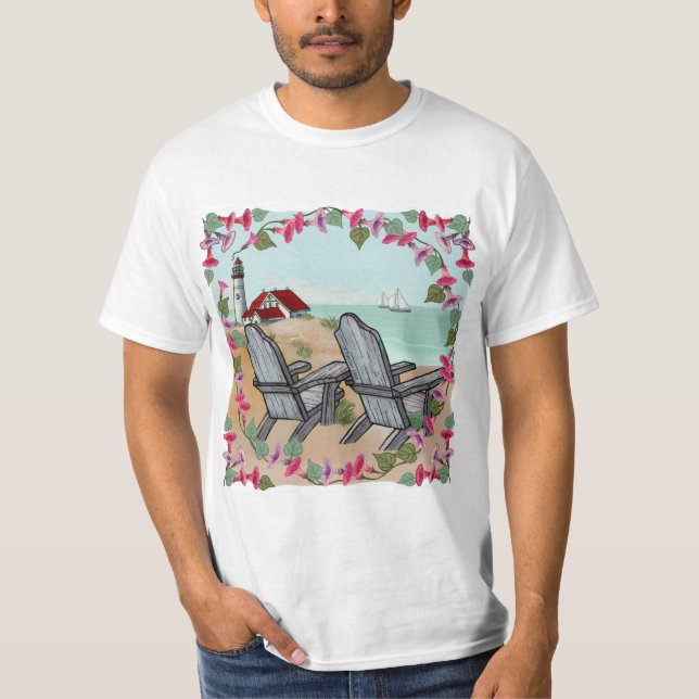 En blomsterrik middag fyr t-shirt (Framsida)