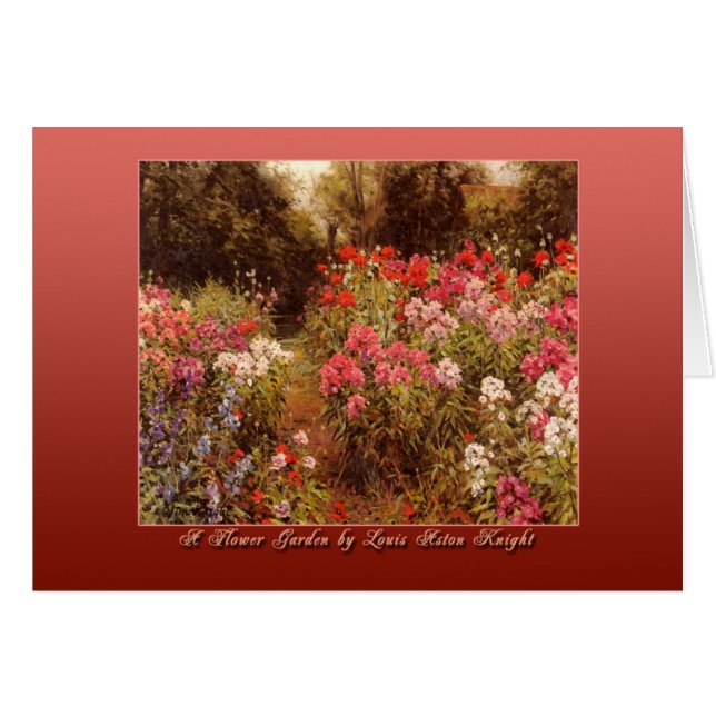 En Blomsterträdgård av Louis Aston Knight Hälsningskort (Framsidan Horizontal)