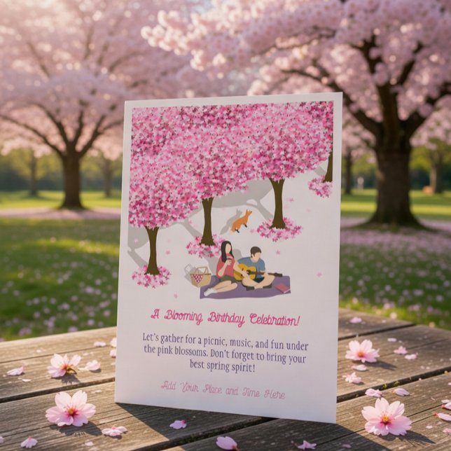 En blomstrande födelsedag  inbjudningar (Skapare uppladdad)