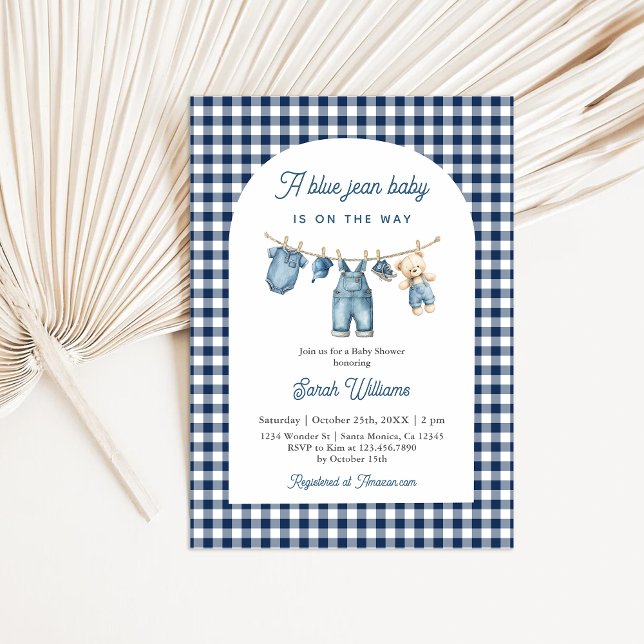 En Blue Jean Baby Shower Boy-inbjudan Inbjudningar (Skapare uppladdad)