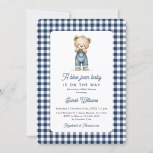 En Blue Jean Boy Baby Shower Inbjudningar