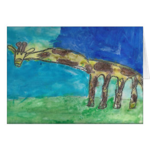 En blyg giraff hälsningskort