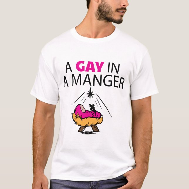 En bög i en Manger Tee Shirt (Framsida)