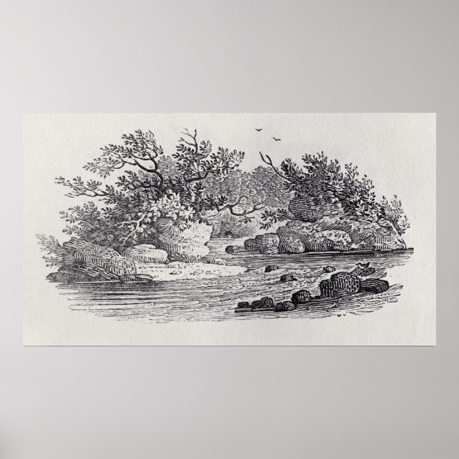 En böjning i floden från "Brittiska historiens his Poster (Framsidan)