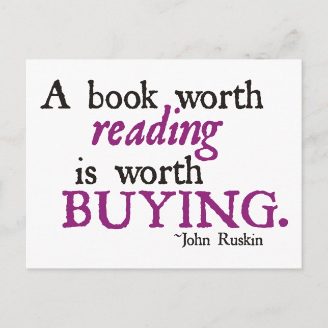En Bok-läsning är värd att köpa Vykort (Framsida)