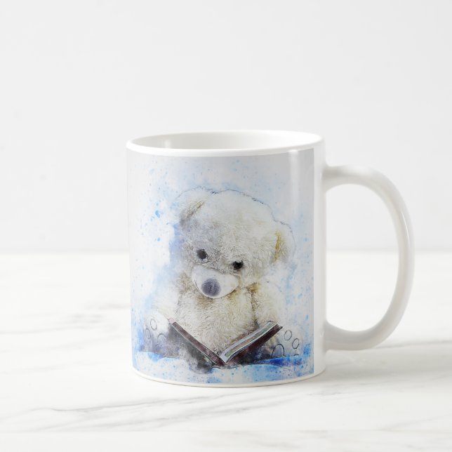 En bok på läggdags - gullig nalledesign kaffemugg (Höger)