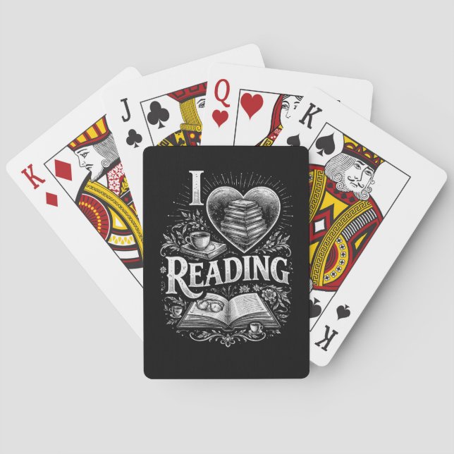En bokälskares hjärta casinokort (Baksidan)