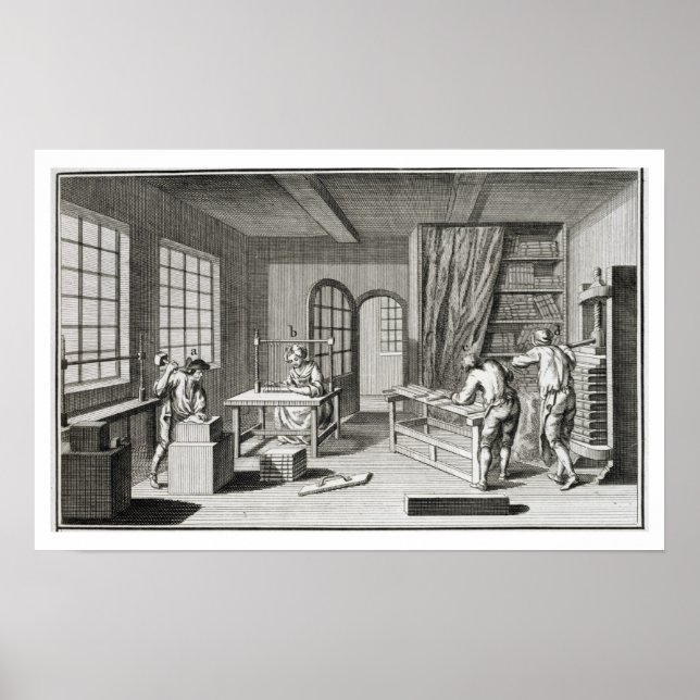 En bokhandlares verkstad, från Encyclopedie des Poster (Framsidan)
