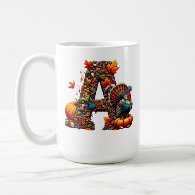 En bokstav A i Thanksgiving-stil Kaffemugg (Vänster)