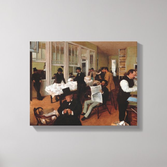 En bomullskontor i New Orleans - Edgar Degas Canvastryck (Framsida)