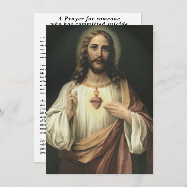 En bön för någon som begått självmord kort (Fram/baksida)