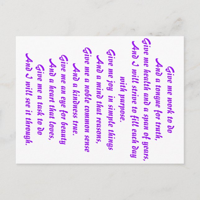 En bön om hopp vykort (Framsida)