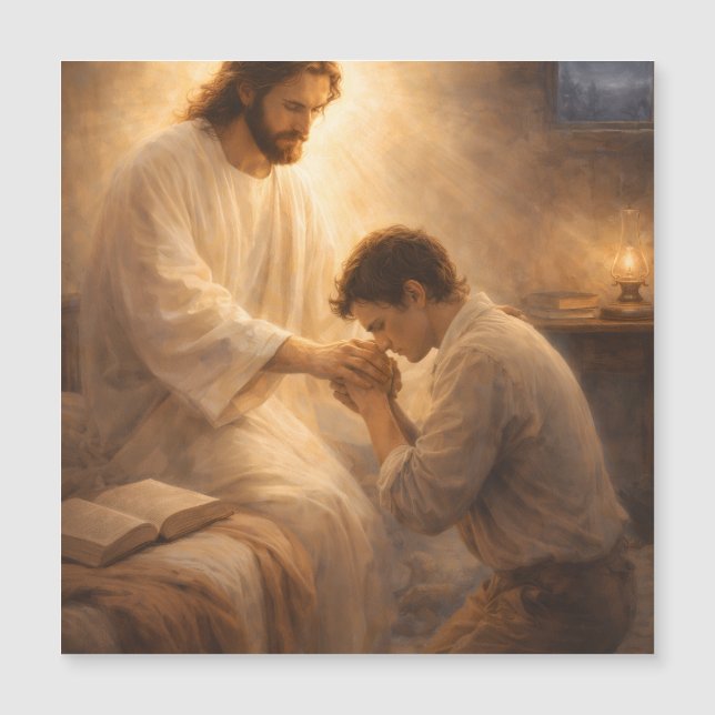 En bön på knä med Jesus (Framsida)