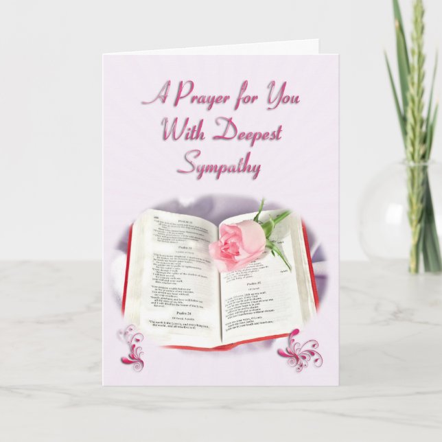 En bön som kommer med djupaste sympati kort (Framsida)