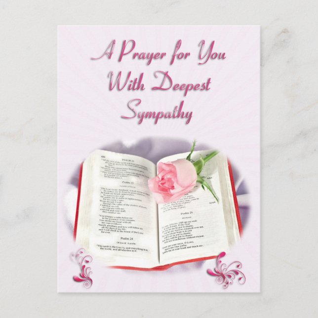 En bön som kommer med djupaste sympati vykort (Framsida)