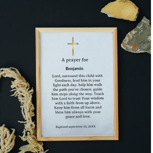 En bön till barn Baptism Religiösa Kristian Poster