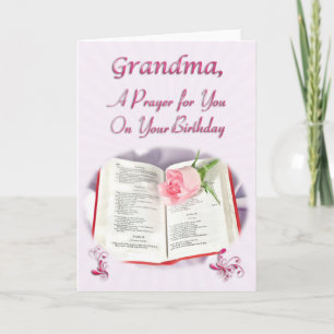 En bön till en mormor på hennes födelsedag kort