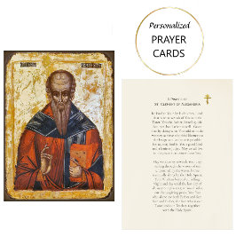 En bön till St. Clement av Alexandria Prayer Card Placeringskort