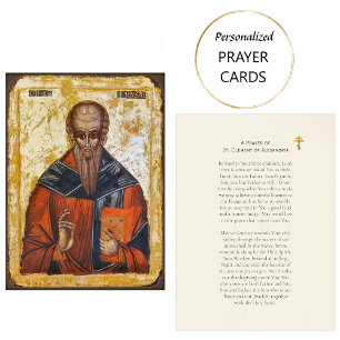 En bön till St. Clement av Alexandria Prayer Card Placeringskort