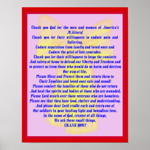En bön till våra soldater poster