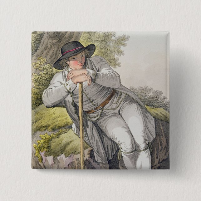 En bonde av den Tesino dalen i Tyrol, från en co Knapp (Framsida)