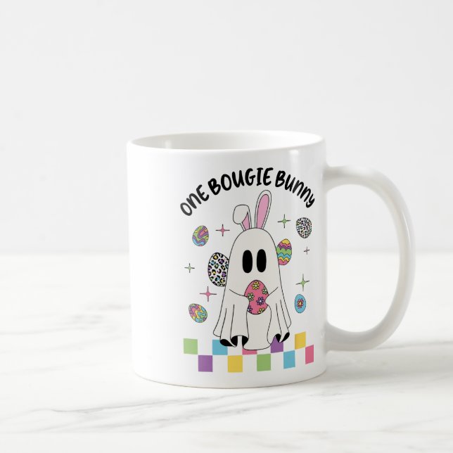 En Boojee Bunny Funny Boo Ghost Glad påsk Day Kaffemugg (Höger)