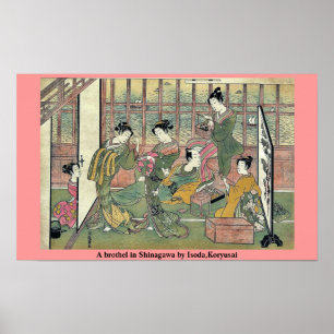 En bordell i Shinagawa av Isoda,Koryusai Poster