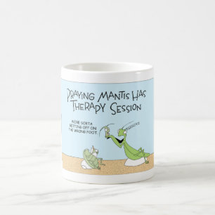 En bötande Mantis går till en Therapy Sessin Kaffemugg